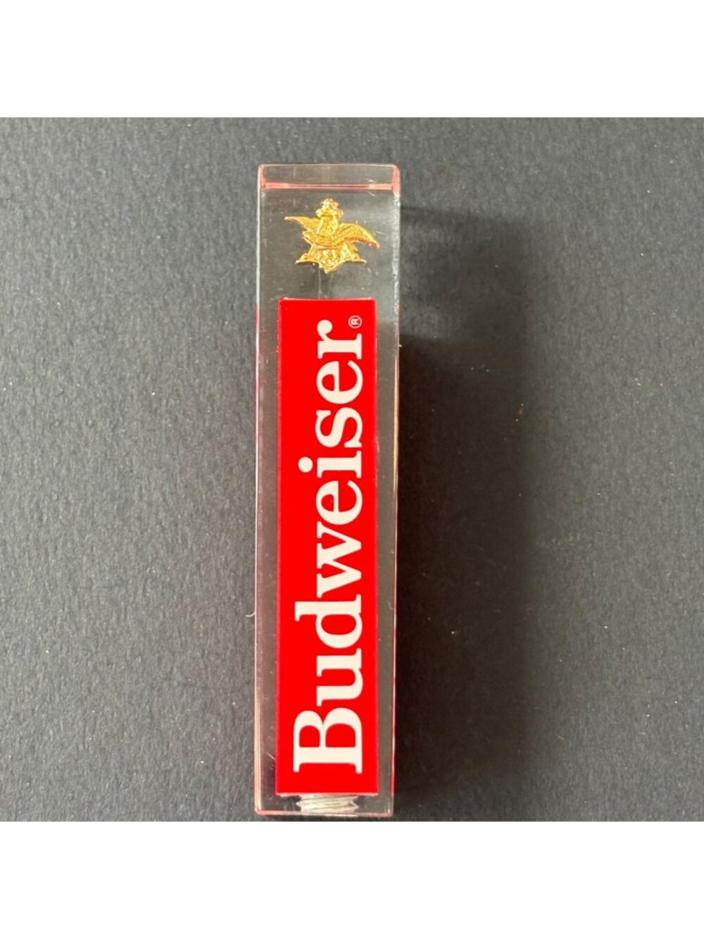 Vintage Budweiser Beer Tap Gold Emblem Anheuser-Busch Lucite King of Beers